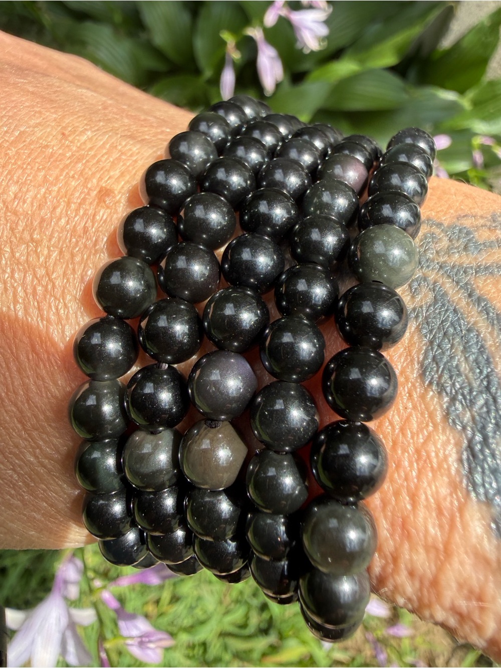 6mm Rainbow Obsidian Beaded Bracelet